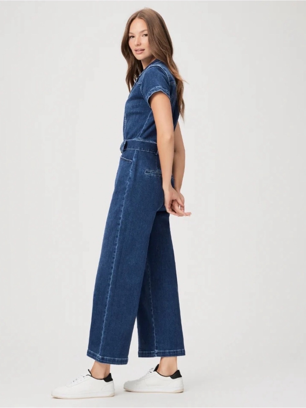 PAIGE Anessa Jumpsuit in Deep Indigo w Wide-Leg (Sz 8) - Picture 4 of 9